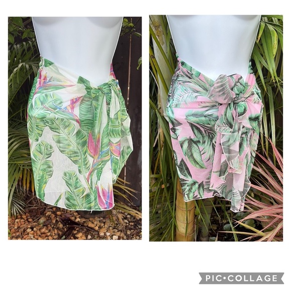 TINIBIKINI Tropical Print Sarong Cover Up one size fits most - Picture 1 of 7